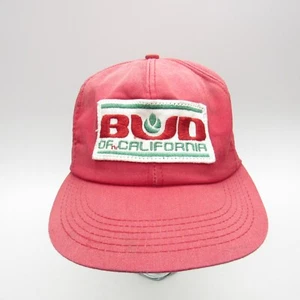 Bud of California Red Hat Cap 80s Snapback Vintage - Picture 1 of 17