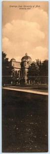 POSTCARD Panoramic Bi-Fold University Hall Univ of Michigan c1905 Ann Arbor - Picture 1 of 2