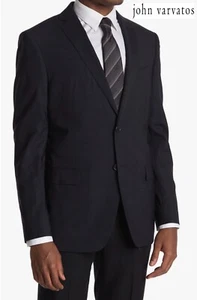 JOHN VARVATOS NWT $498 BEDFORD TWO BUTTON NOTCH LAPEL WOOL BLACK COAT. SZ 42R - Picture 1 of 7