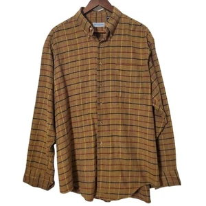 Vintage Bullock & Jones Shirt L Brown Check Heritage Flannel Cotton Button Up - Picture 1 of 9