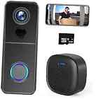  WiFi Video Doorbell Camera, Wireless Doorbell Camera with Chime, 1080P HD, 2 