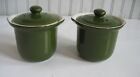 PR Vintage HALL Olive Green Stoneware 470 Sugar Bowls w lids