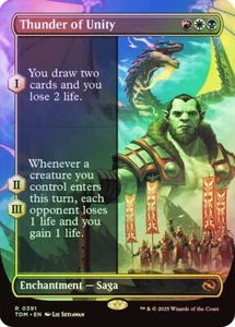 Tarkir: Dragonstorm MTG Magic Thunder of Unity (Borderless) FOIL - Picture 1 of 1