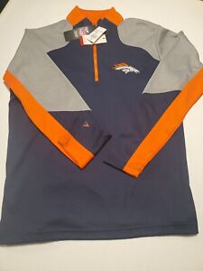 Denver Broncos Mens NFL Football 1/4 Zip Long Sleeve Jacket Antigua M 