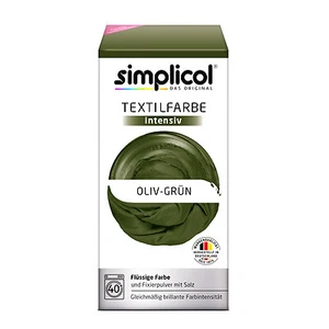 SIMPLICOL Textilfarbe INTENSIV all in 1 OLIV GRÜN Farbe incl. 400g Fixierpulver - Bild 1 von 2