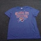 OKC Thunder NBA Men T-Shirt XL Blue Regular Crew Neck Solid