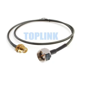 RP-SMA Female (Male Pin) to F male Plug Pigtail Cable RG174 15cm For Wireless - Foto 1 di 2