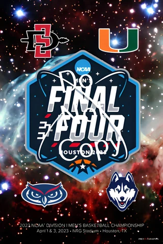 NCAA Basketball 2023 FINAL FOUR  POSTER  FAU, Miami, UCONN, San Diego St Cover