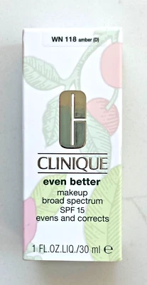 Base Clinique Even Better Makeup FPS 15 WN 118 ámbar nueva en caja Foto 1 de 4