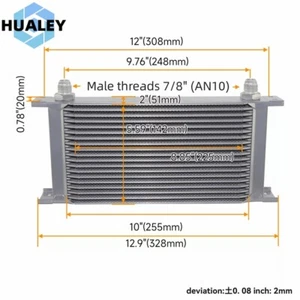 19 Row 10AN Aluminum Engine Transmission Oil Cooler -Silver Fit For Universal - Bild 1 von 5