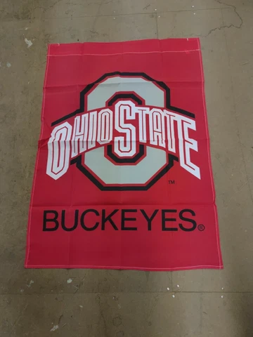 Officially Licensed NCAA Ohio State Buckeyes Team Logo 28"x 40" House Banner Red Cover