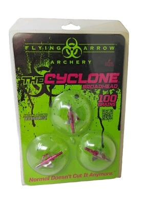 Flying Arrow Archery: The Cyclone Broadhead: 100 Granos: 1" Corte Paquete de 3 C3100-P Foto 1 de 4