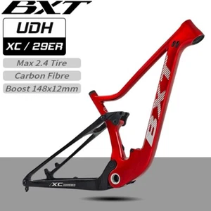 BXT New FULL Suspension Carbon Mountain Bike Frame 29ER MTB Fiber 148*12mm - Picture 1 of 30