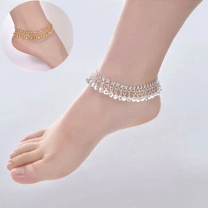 Ankle Chain Indian Payal Foot Chain With Bells Gold Silver 1Pc - Picture 1 of 9