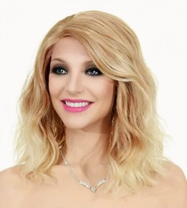 LOOSE BEACHY WAVES WIG HEAT OK STUNNING MED LENGTH BLONDE T27.613 US SELL 1158 B - Picture 1 of 16