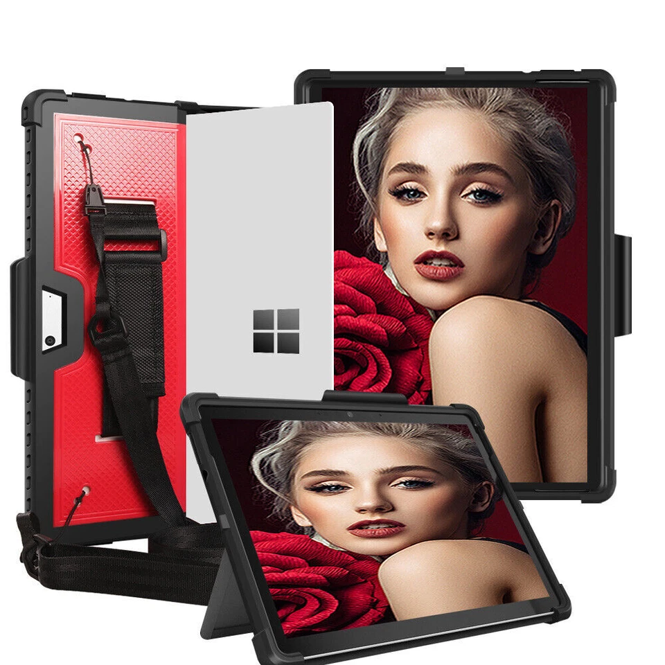 For Microsoft Surface Pro 10 9 8 7+ 7 6 5 4 Go 4 3 2 Tablet Case With Hand Strap - Image 1 of 1