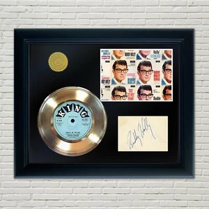 Buddy Holly gerahmt 45 Gold Schallplatte Reproduktion Signatur Display - Bild 1 von 2