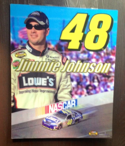 2x Jimmie Johnson 48 MOTION POSTER Chvy NASCAR 3D Vinyl HOLOGRAPH 20x16 w/glitch Cover