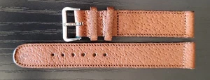 Vintage NOS 1940s/50s Swiss Staybrite 15.6mm Tan Stitched Leather Watch Band - Picture 1 of 5