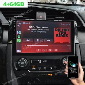 64G Android Carplay Stereo For Honda Civic 2016 2017 2018 2019 2020 GPS Radio BT - Picture 1 of 18
