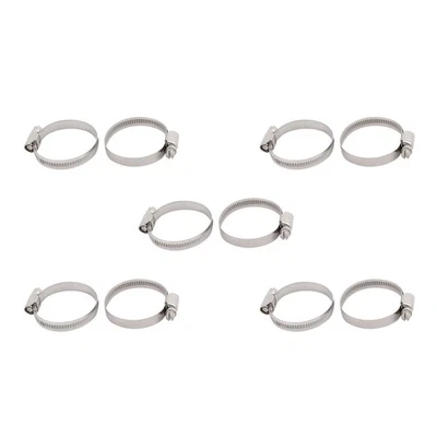 10 PCS Range 32mm to 50mm Dia Metal Hose Clamp Hoop Stainless Steel German Type - Image 1 of 3