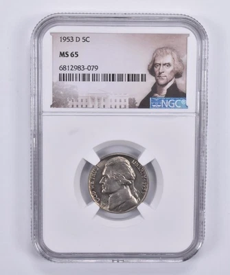 1953-D Jefferson Nickel MS65 NGC Special Label *0020 - Image 1 of 4