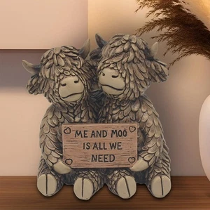 Ornamento Hughie Highland Cow 'Yo y moo es todo lo que necesitamos' - Colección Leonardo - Imagen 1 de 2