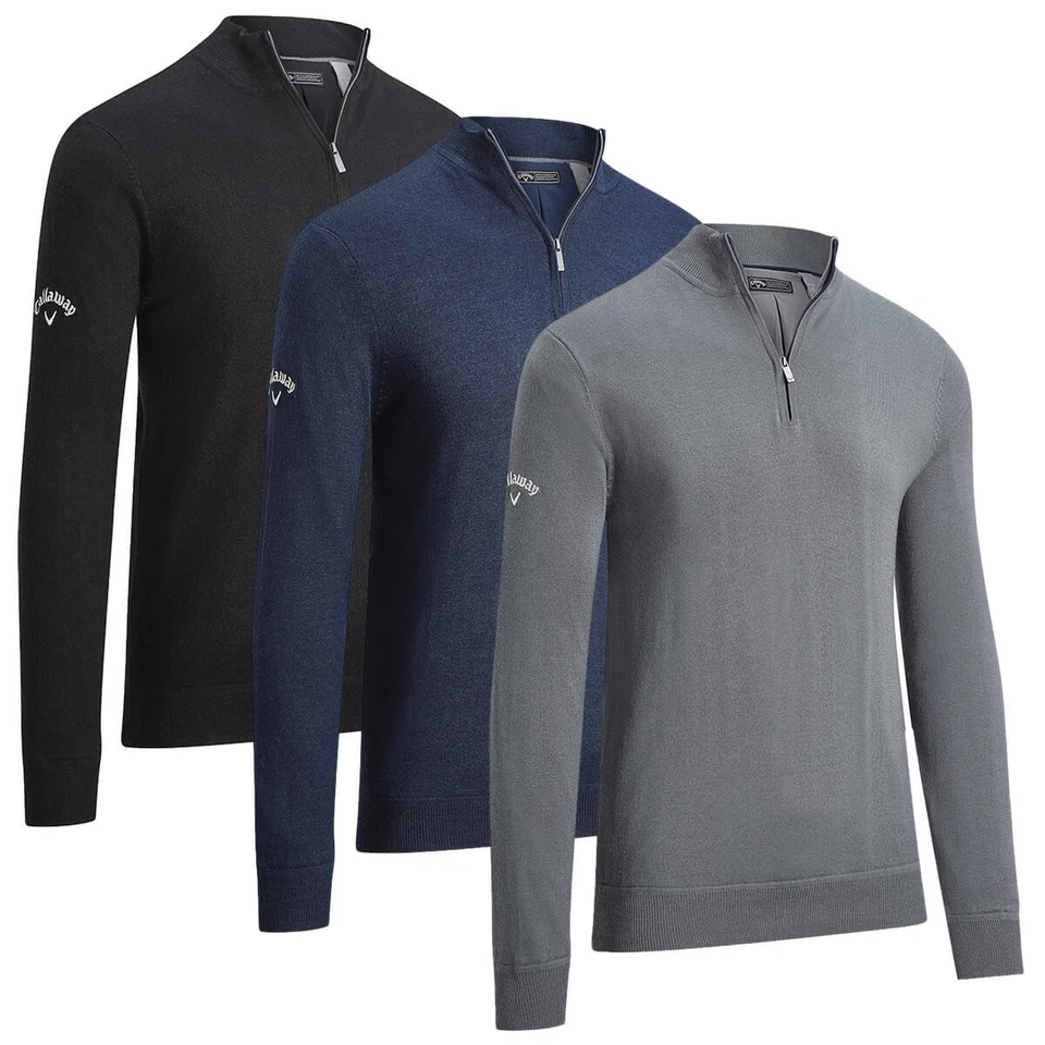 Callaway Golf Mens 2025 Windstopper 1/4 Zipped Thermal Opti-Dri Sweater - Image 1 of 1