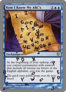 Now I Know My ABC's Unhinged HEAVILY PLD Blue Rare MAGIC GATHERING CARD ABUGames - Picture 1 of 1