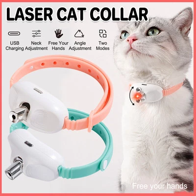Rechargeable Laser Cat Collar Hands-Free Interactive Toy with Adjustable Angle - image 1 of 4
