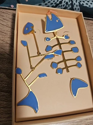 Pendientes de espina de pescado Tory Burch grandes azules desajustes leer descripción Foto 1 de 4