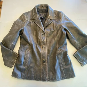 Vintage American Eagle Outfitters Damen Large Leder Distressed Blazer Jacke Y2K - Bild 1 von 7
