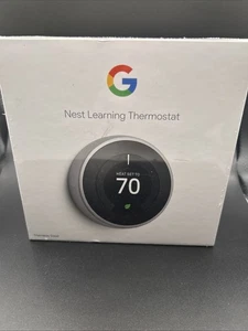 Google - Nest Learning Thermostat - Model A0013 - Stainless Steel - Factory Seal - Picture 1 of 2