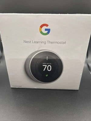 Google - Nest Learning Thermostat - Model A0013 - Stainless Steel - Factory Seal - Image 1 of 2