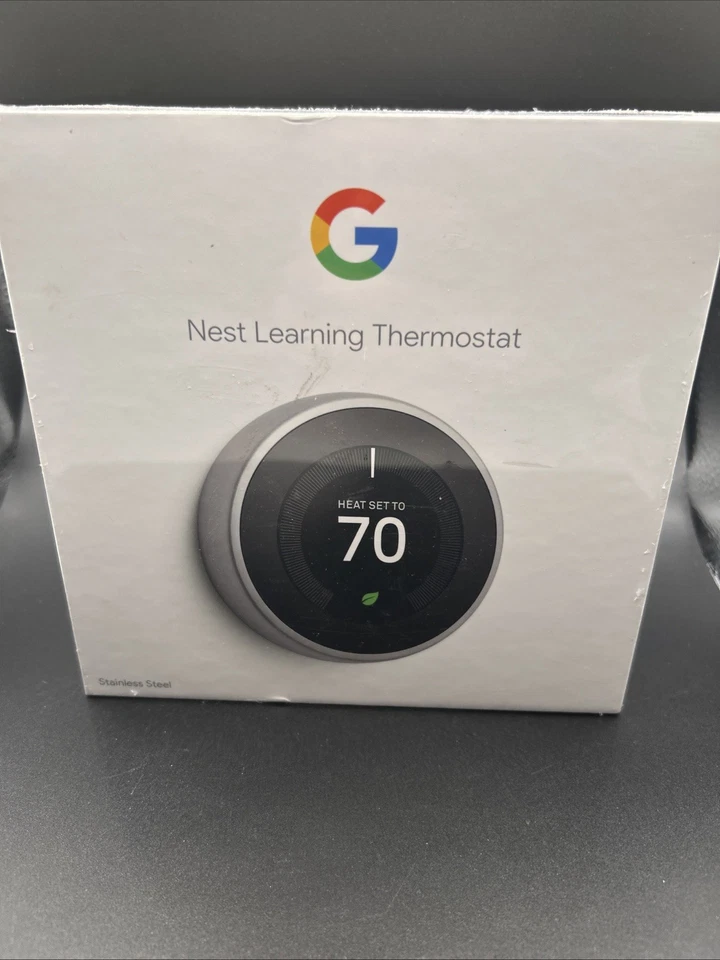 Google - Nest Learning Thermostat - Model A0013 - Stainless Steel - Factory Seal - Image 1 of 2