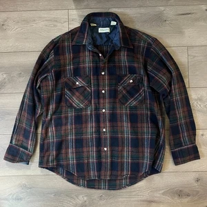 Vintage Mens St Johns Bay Quilt Lined Jacket Plaid Wool Shirt Jacket Size XL - Picture 1 of 4