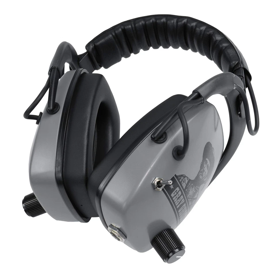 DetectorPro Gray Ghost NDT Platinum Series Headphones with 1/4 Angle Connector - Image 1 of 4