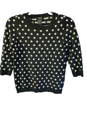 Suéter de lunares blanco y negro Ann Taylor Petites Foto 1 de 3