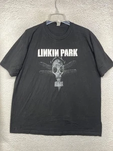 Linkin Park Camicia Uomo XL Nero Teschio Maschera Antigas Grafica Band Rock - Foto 1 di 9