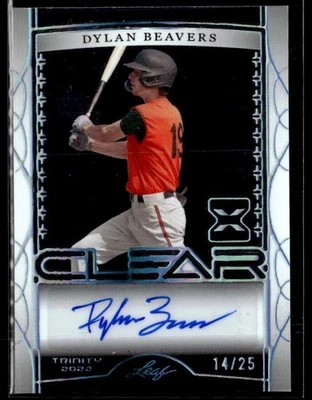 L59,897 - 2022 Leaf Trinity Clear Auto Platinum Foil #CADB1 Dylan Beavers /25 - Image 1 of 2