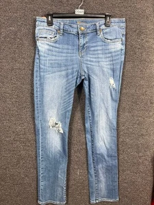 Kut From The Kloth Jeans Skinny Womens 8 Blue Distressed Stretch Denim Mid Rise - Picture 1 of 10