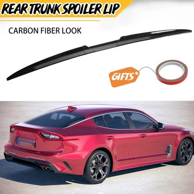 For Kia Stinger Optima Forte K5 Carbon Look Rear Trunk Spoiler Boot Wing Lip TPU - Image 1 of 4
