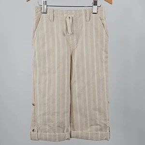 Janie and Jack 2012 Stripe Tan Summer Cotton Roll Cuff Pants | Kids 4 - Picture 1 of 14