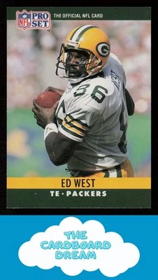 Ed West 1990 Pro Set #115 RC Rookie Green Bay Packers - Image 1 of 2