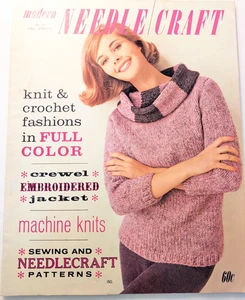REVISTA MODERNA NEEDLECRAFT 42 patrones de tejido para mujer y hombre vintage años 60 '63 - Imagen 1 de 8