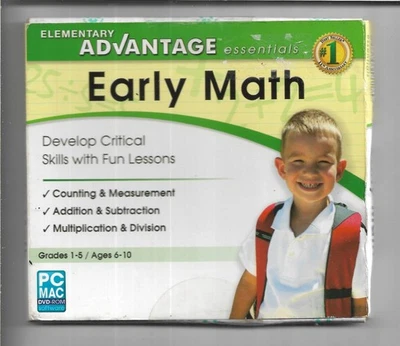 Elementary Advantage Essentials Matemáticas Tempranas PC Mac DVD-ROM Sellado Nuevo Foto 1 de 2