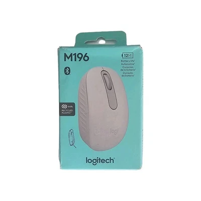 Logitech Mini Wireless Bluetooth Mouse M196 Ambidextrous IR LED 1000 DPI Grey - Image 1 of 3