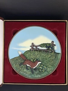 Fox Hunt Decor Aesop's Fables 1979”The Fox and the Grapes"HL Deaton Bronze Plate - Picture 1 of 4