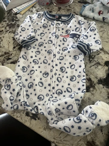 New England patriots baby sleeper Fleece pajamas zipper 0-3 Months Cover