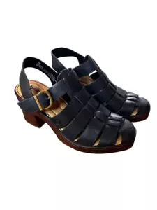 Sandalias BORN Mujer Talla 9M, Cuero Grano Completo Negras, Nuevas con Etiquetas. - Imagen 1 de 5